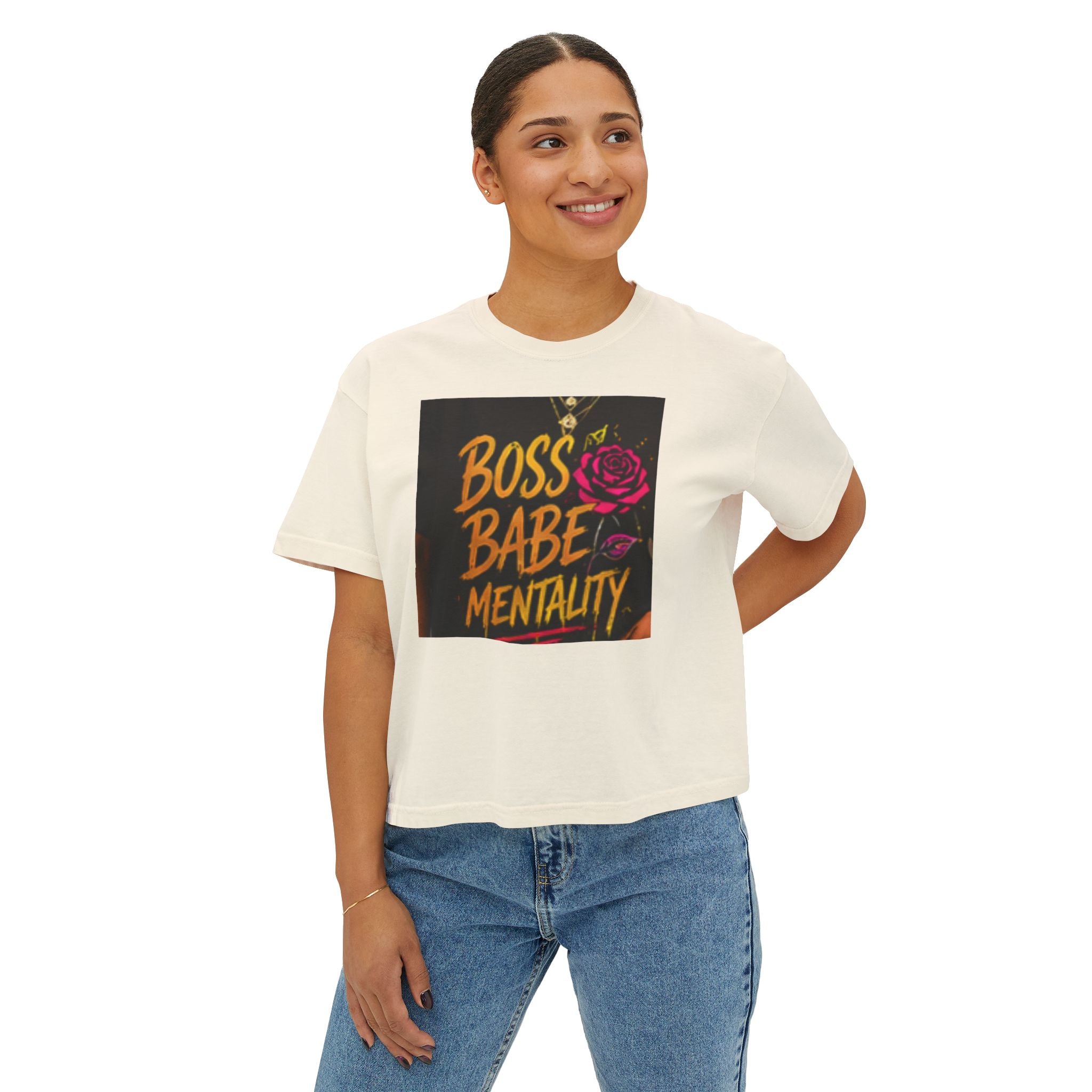 Golden Diosa Crop Top Boss Babe Tee