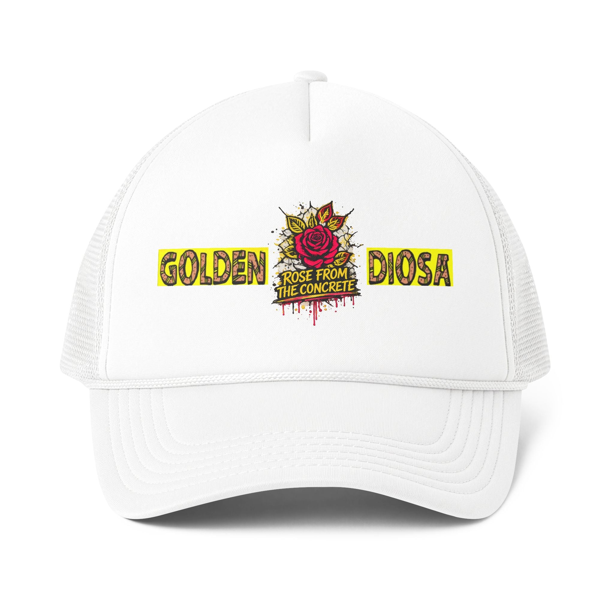 Golden Diosa Cap – 'Rose From The Concrete' Graphic Hat