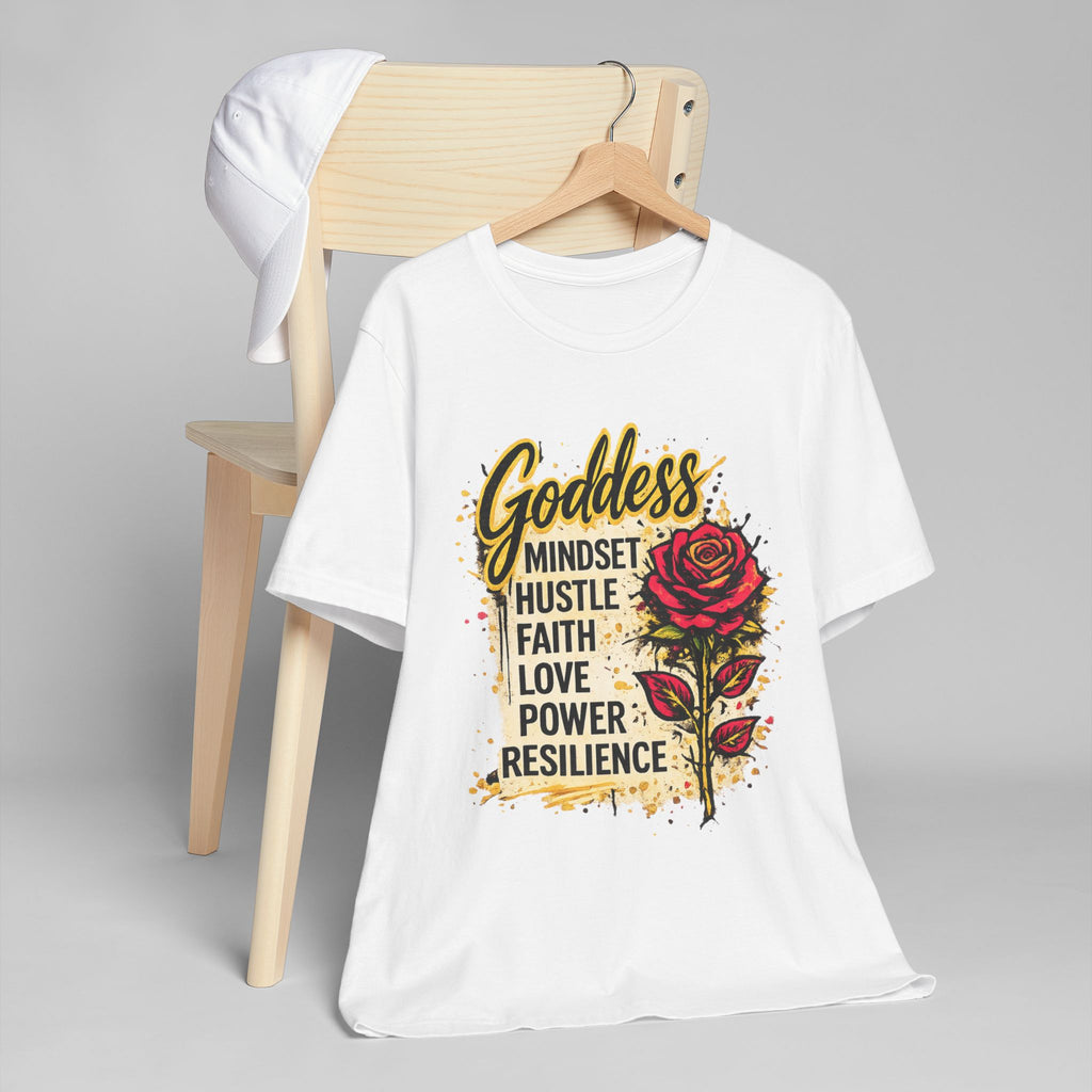 Golden Diosa - Goddess Rose T-Shirt — Mindset Hustle Faith Love Power Resilience