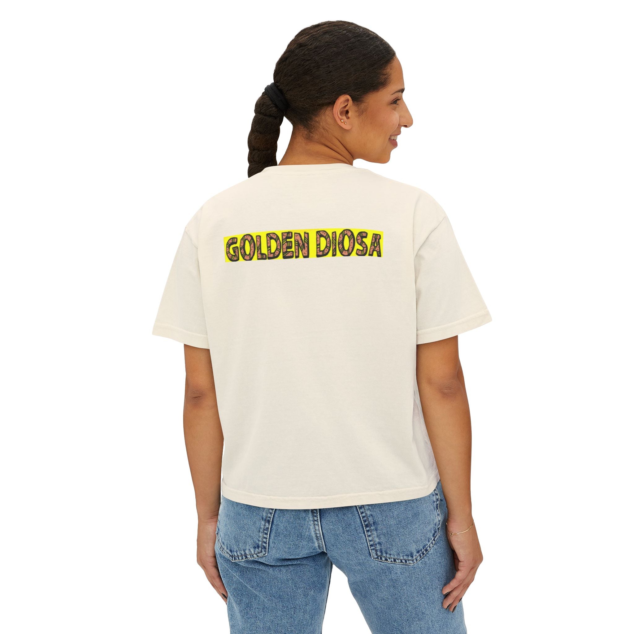 Golden Diosa Crop Top Boss Babe Tee